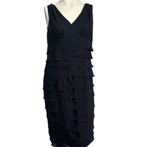 NWT jones New York black ruffle midi dress